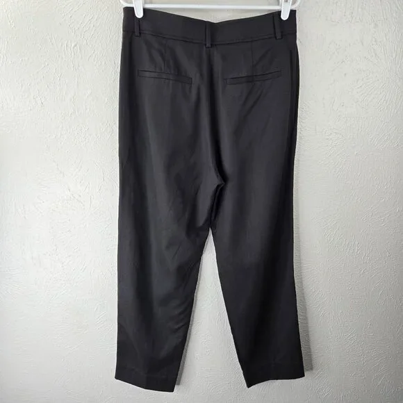Everlane Dress Pants 10 Black Minimalist Straight Relaxed High Waisted Trousers - Picture 2 of 12
